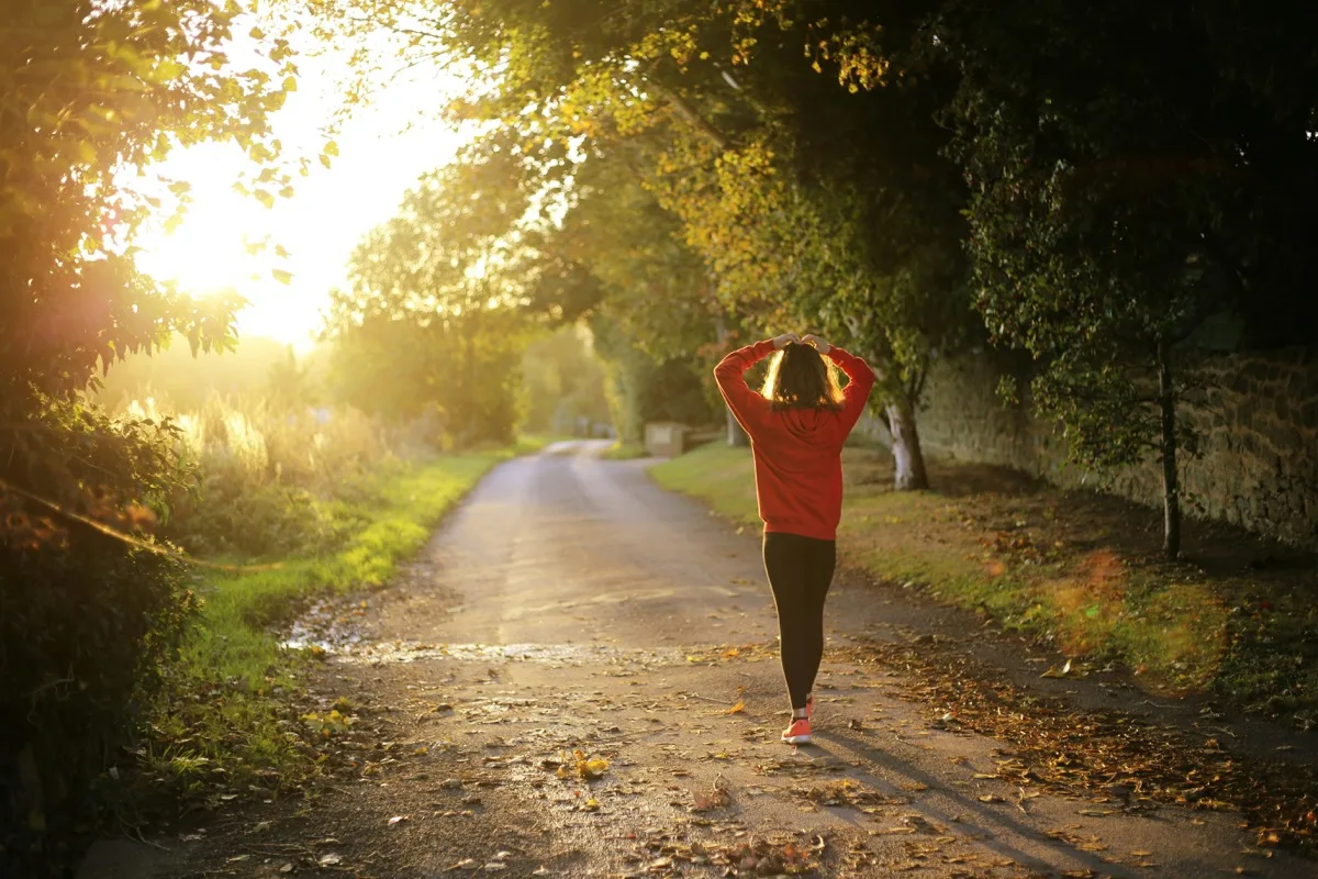 Enjoying a walk at golden hour near Leamington Spa — financial planning built around a fulfilling life